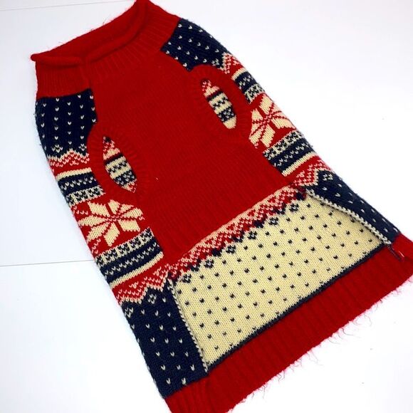 Snowflake Intarsia Knit Dog Sweater - Picture 8 of 8